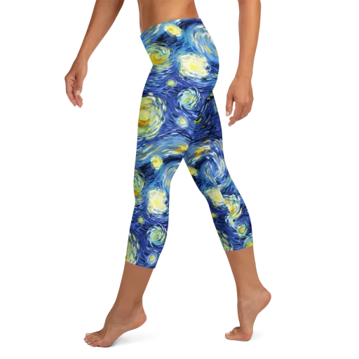Cobalt Orbit on a Capri Leggings