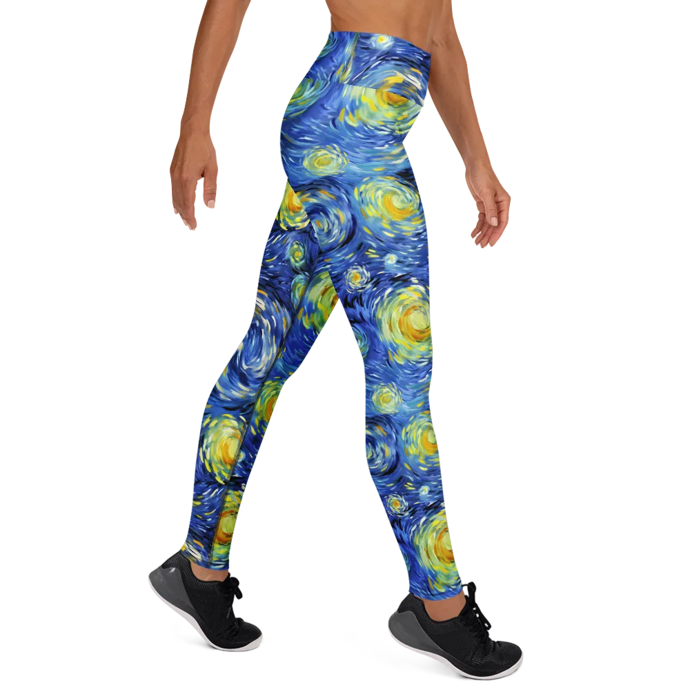 Cobalt Orbit on Yoga Leggings — Right