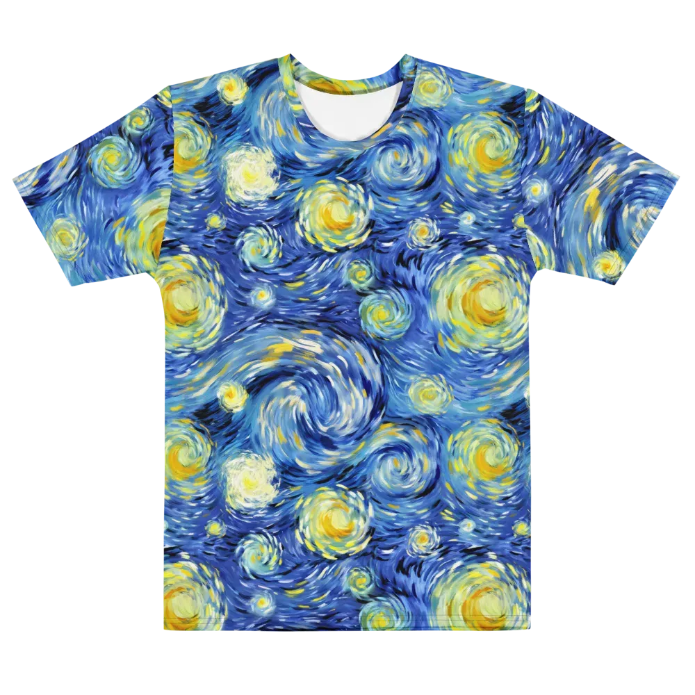 Cobalt Orbit on Men's Cotton Crew Neck T-Shirt — Front
