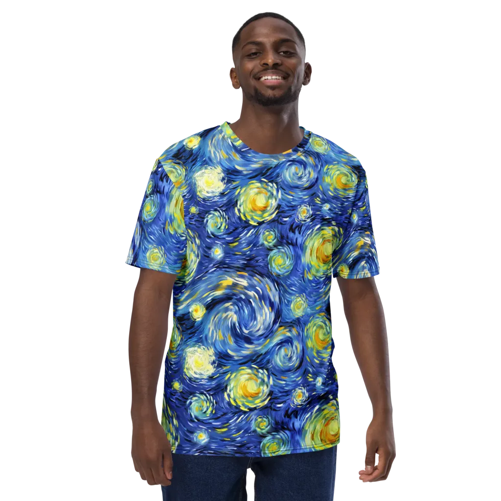 Cobalt Orbit on Men's Crew Neck T-Shirt — Front