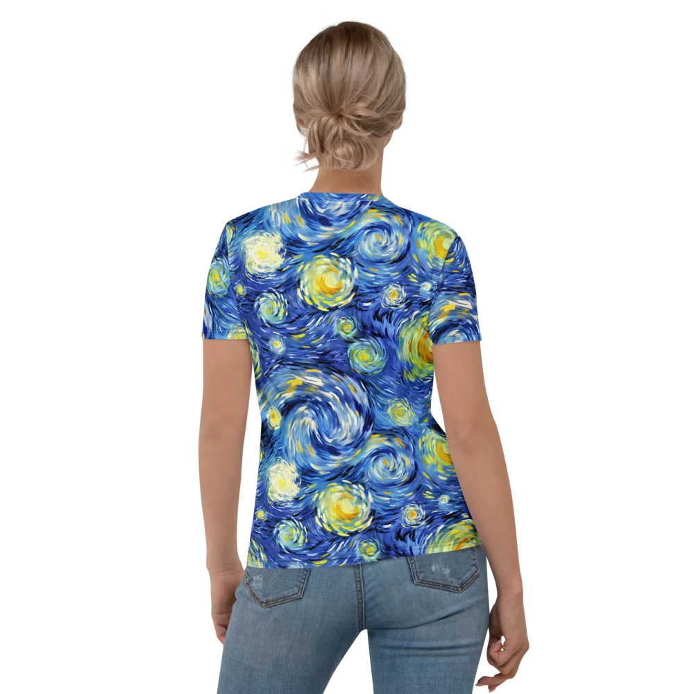 Cobalt Orbit on Women's Crew Neck T-Shirt — Back
