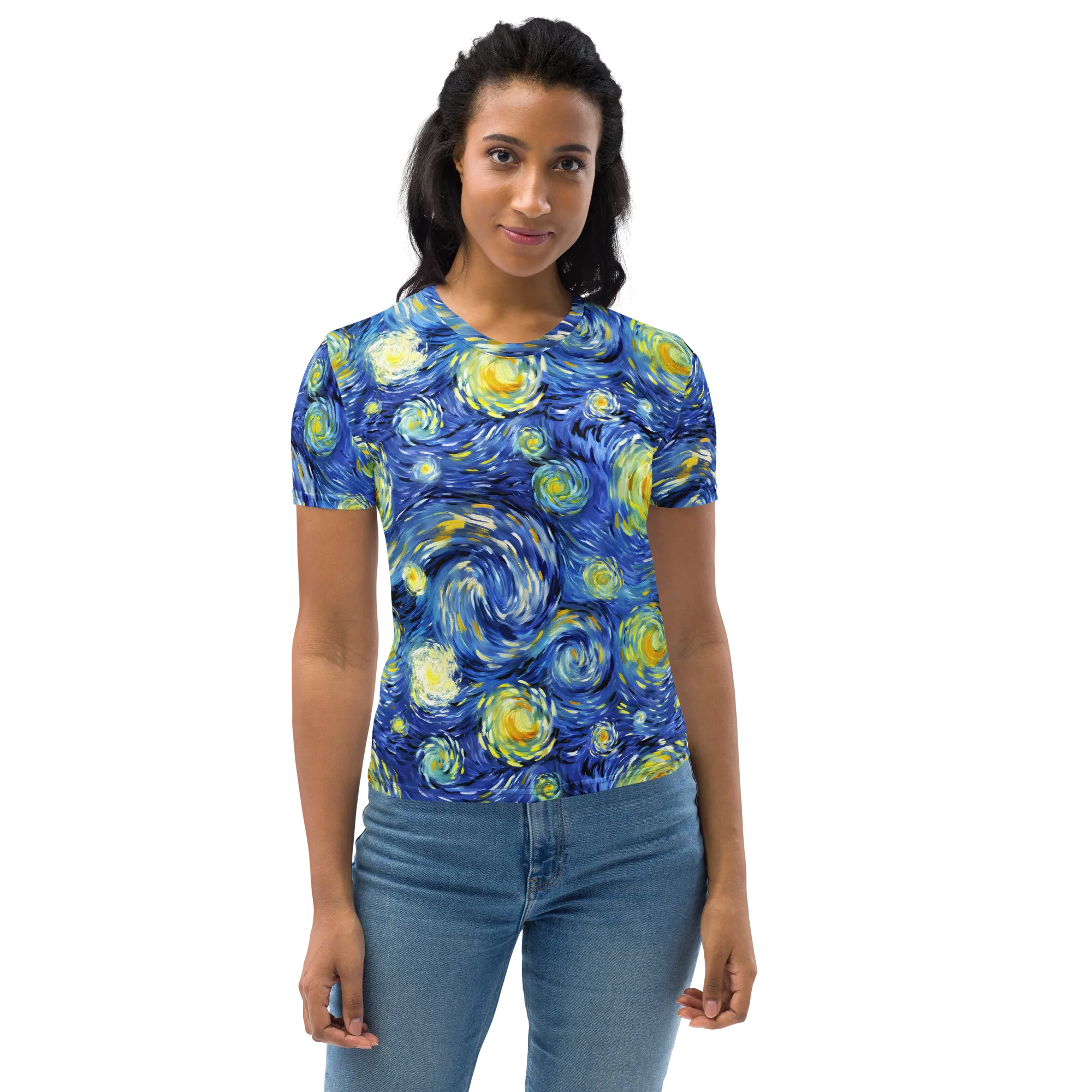 Cobalt Orbit on Women's Crew Neck T-Shirt — Front