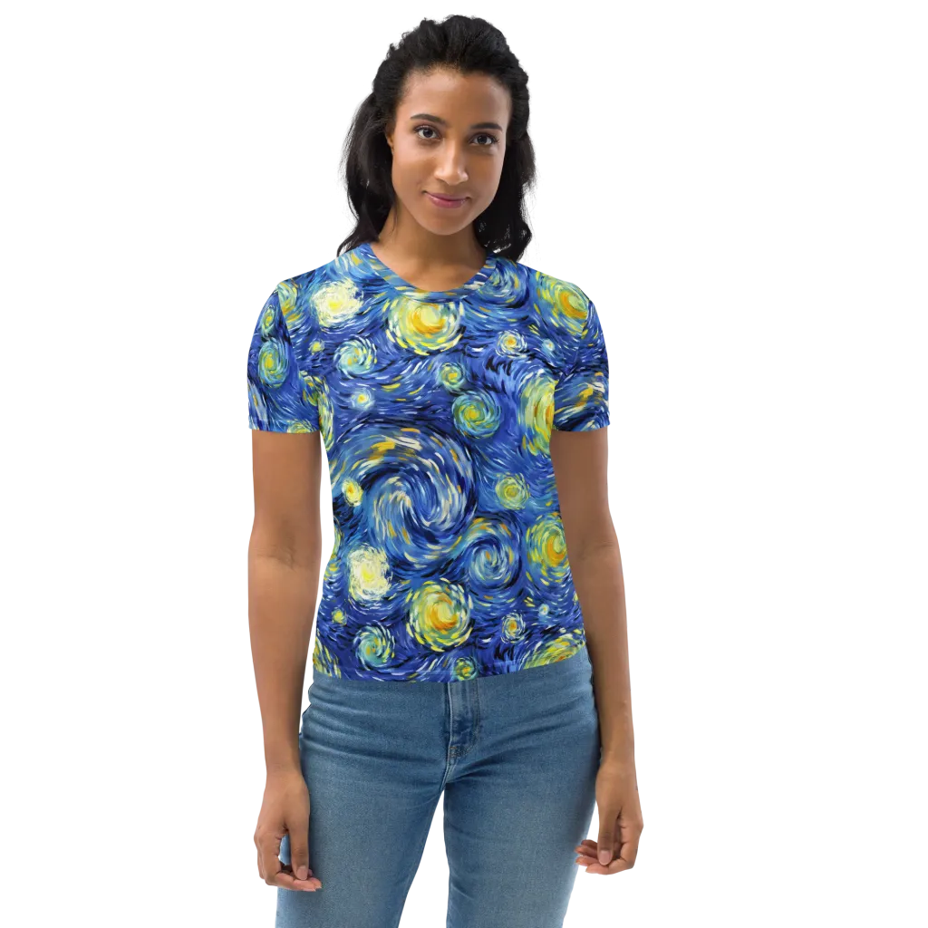 Cobalt Orbit on Women's Crew Neck T-Shirt — Front
