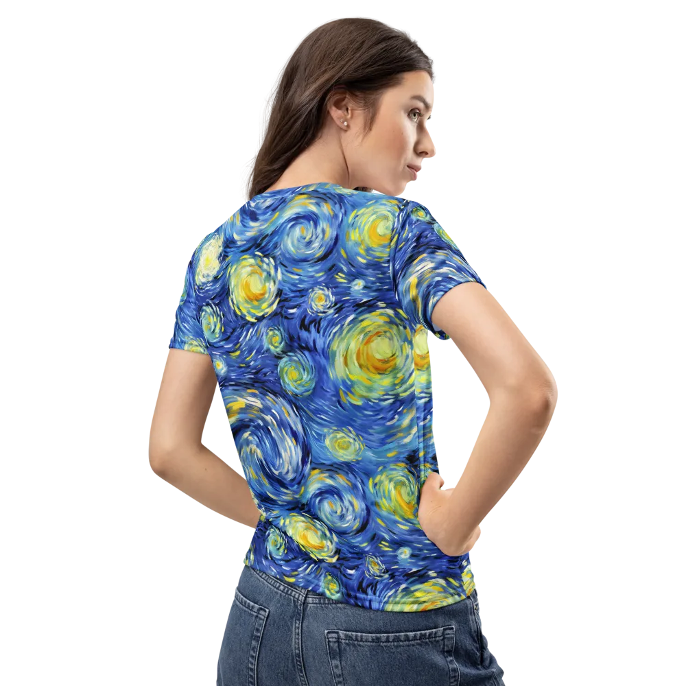 Cobalt Orbit on Women's Crew Neck T-Shirt — Back