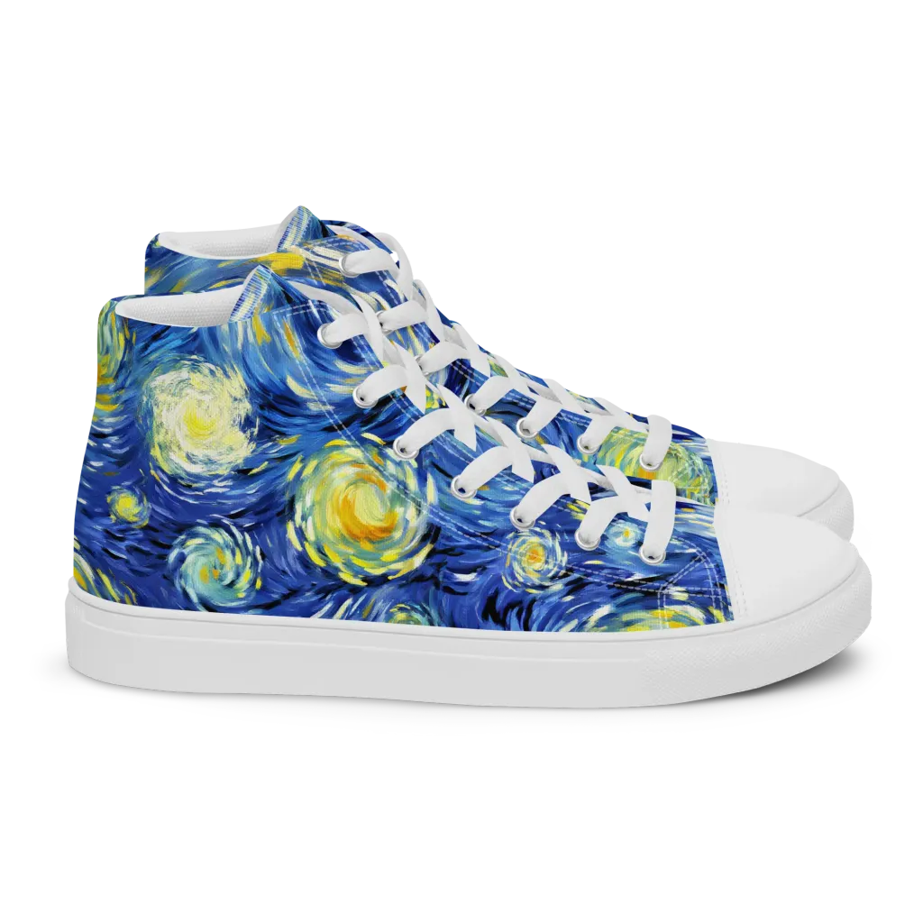 Cobalt Orbit on Women's High Top Canvas Shoes — Right