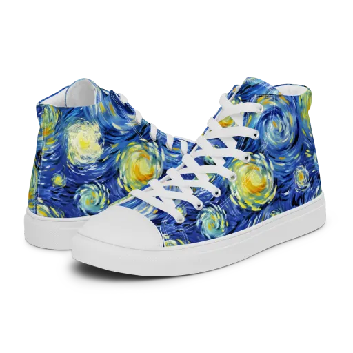 Cobalt Orbit on a Women's High Top Canvas Shoes