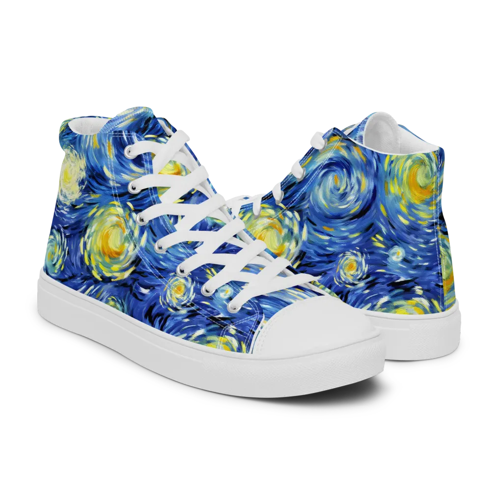 Cobalt Orbit on Women's High Top Canvas Shoes — Right