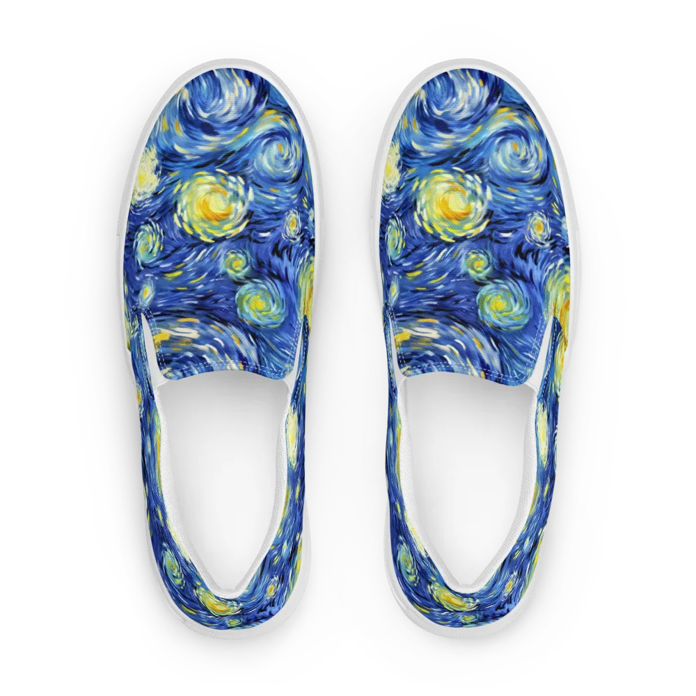 Cobalt Orbit on Men's Slip-On Canvas Shoes — Front