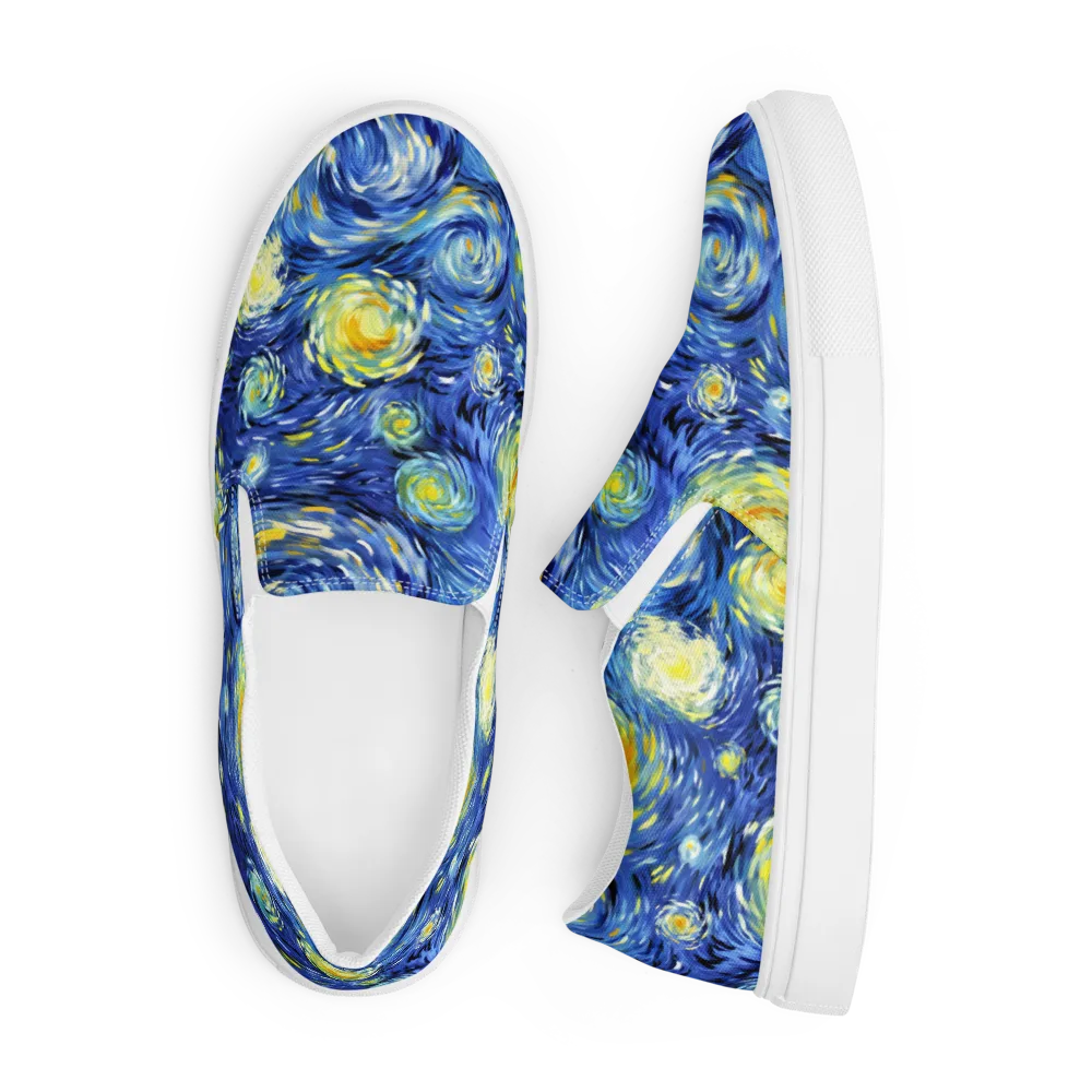 Cobalt Orbit on Men's Slip-On Canvas Shoes — Front
