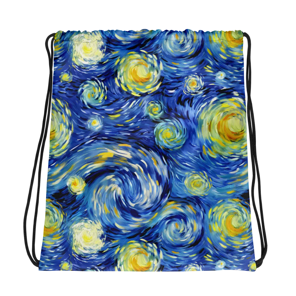 Cobalt Orbit on Drawstring Bag — Photo