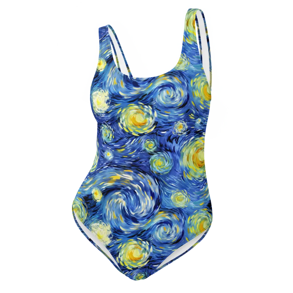 Cobalt Orbit on One-Piece Swimsuit — Front