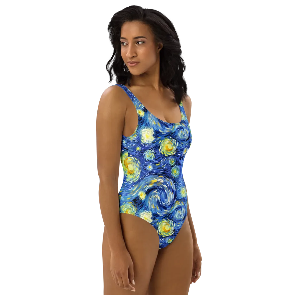 Cobalt Orbit on One-Piece Swimsuit — Right