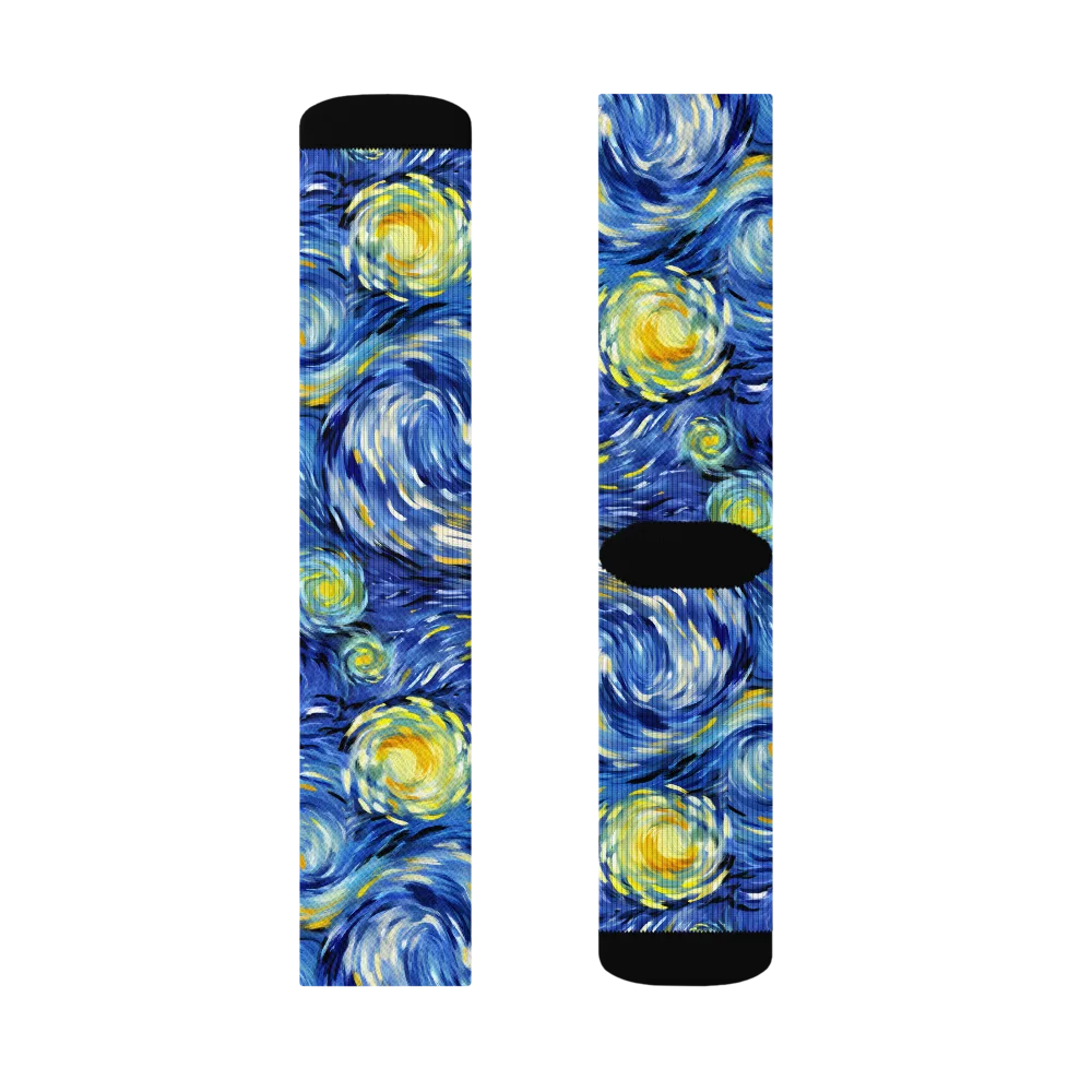 Cobalt Orbit on Socks — Left Sock