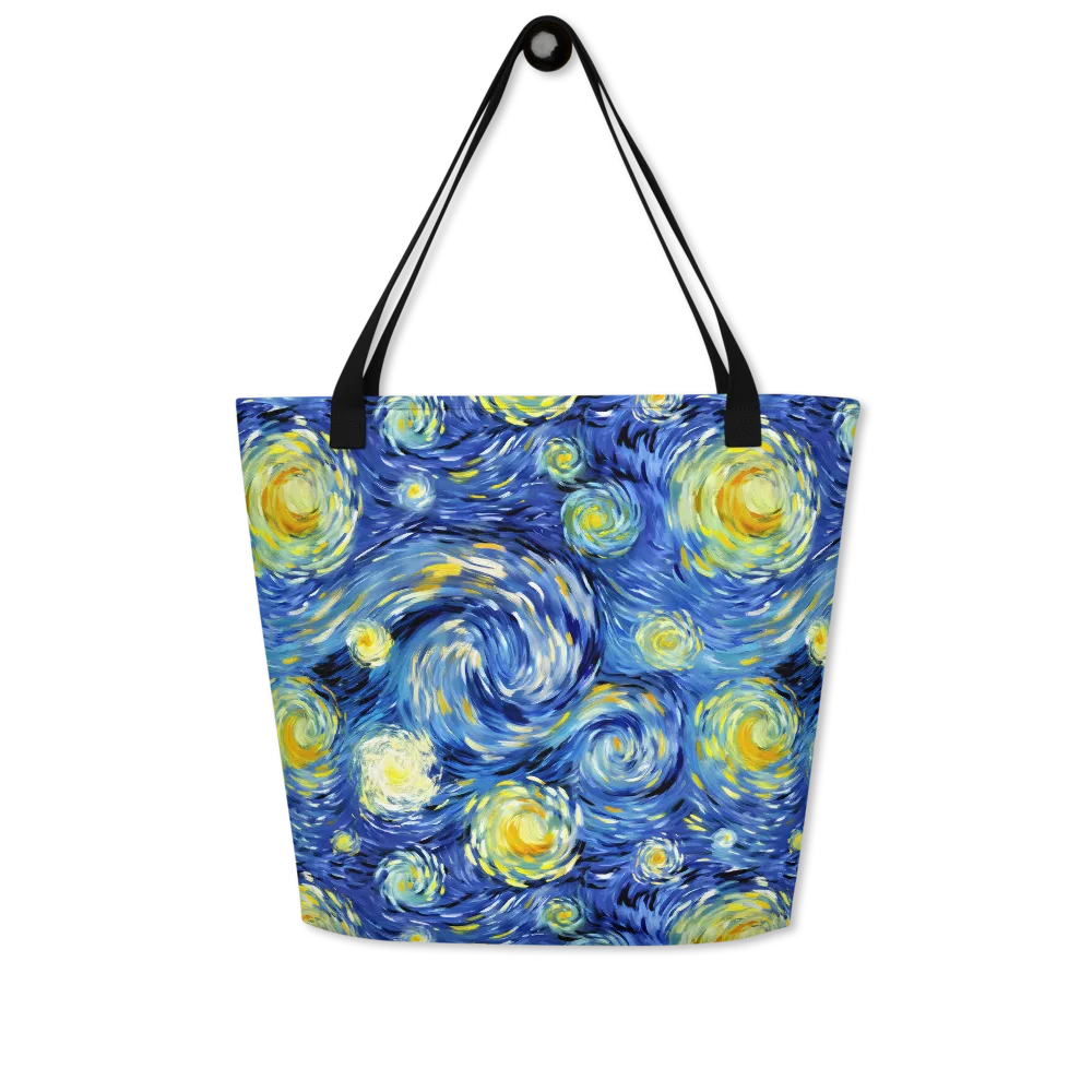 Cobalt Orbit on Large Tote Bag W/ Pocket — Front