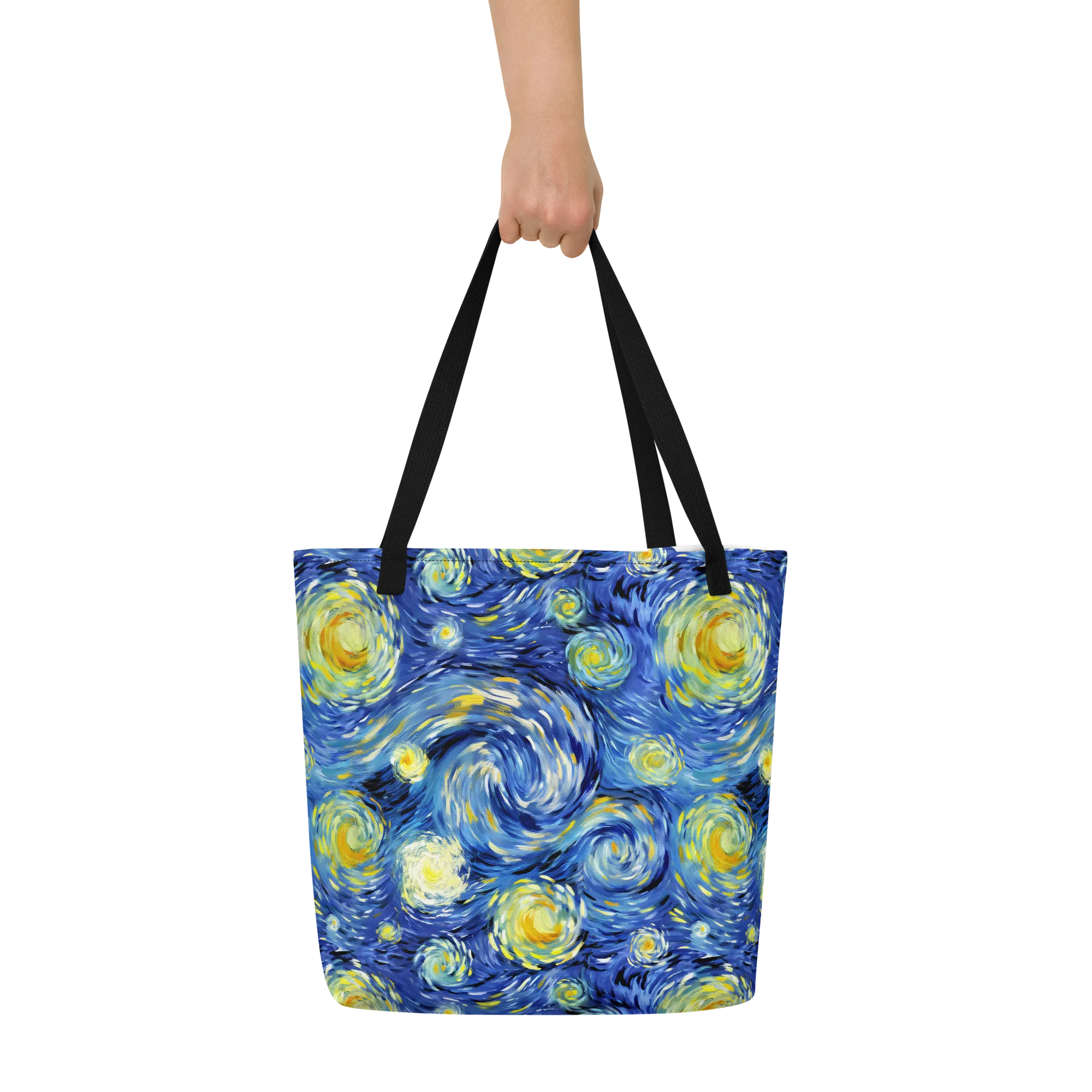 Cobalt Orbit on Large Tote Bag W/ Pocket — Front