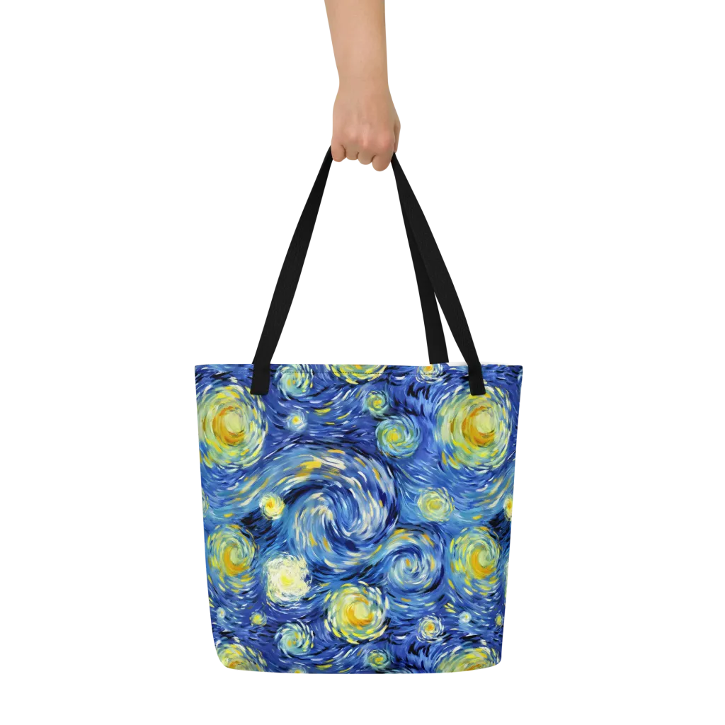 Cobalt Orbit on Large Tote Bag W/ Pocket — Front
