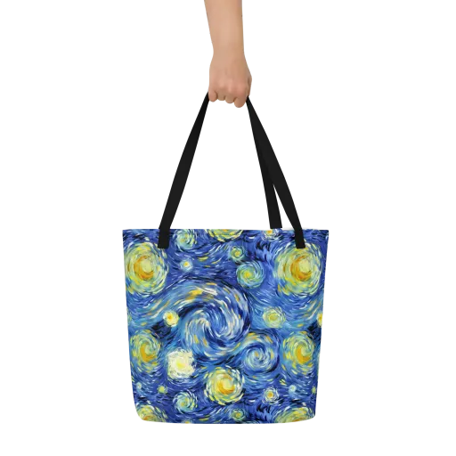 Cobalt Orbit on a Large Tote Bag W/ Pocket