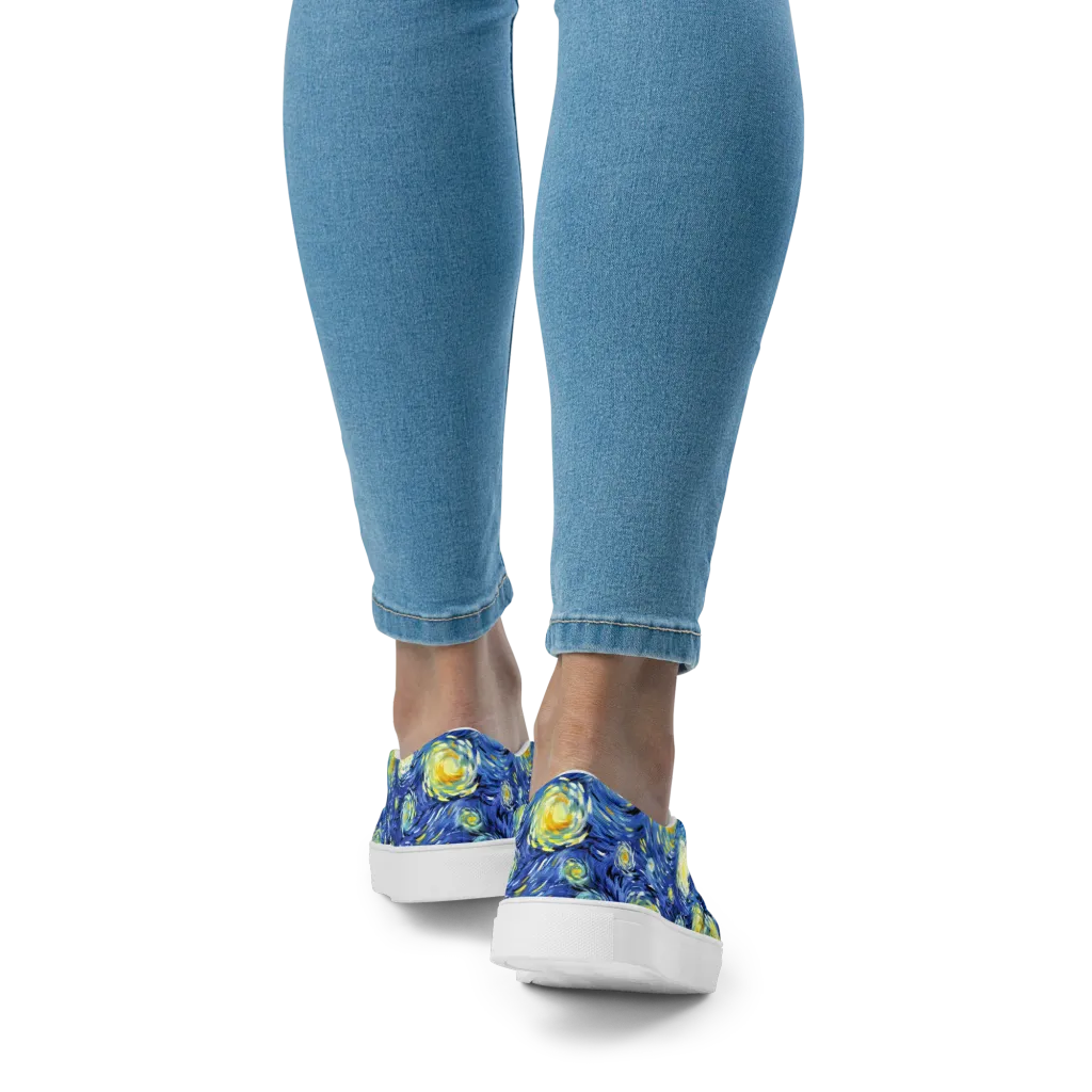 Cobalt Orbit on Women's Slip-On Canvas Shoes — Back