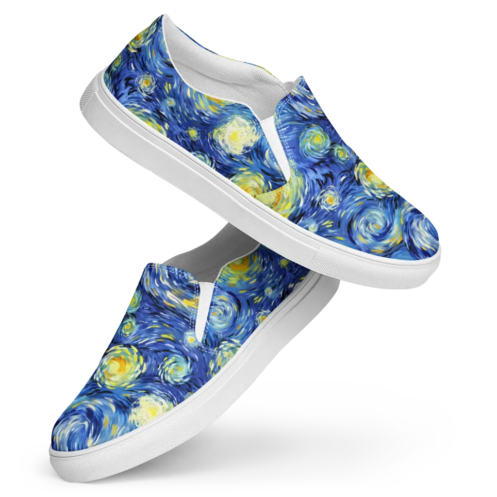Cobalt Orbit on Women's Slip-On Canvas Shoes — Front