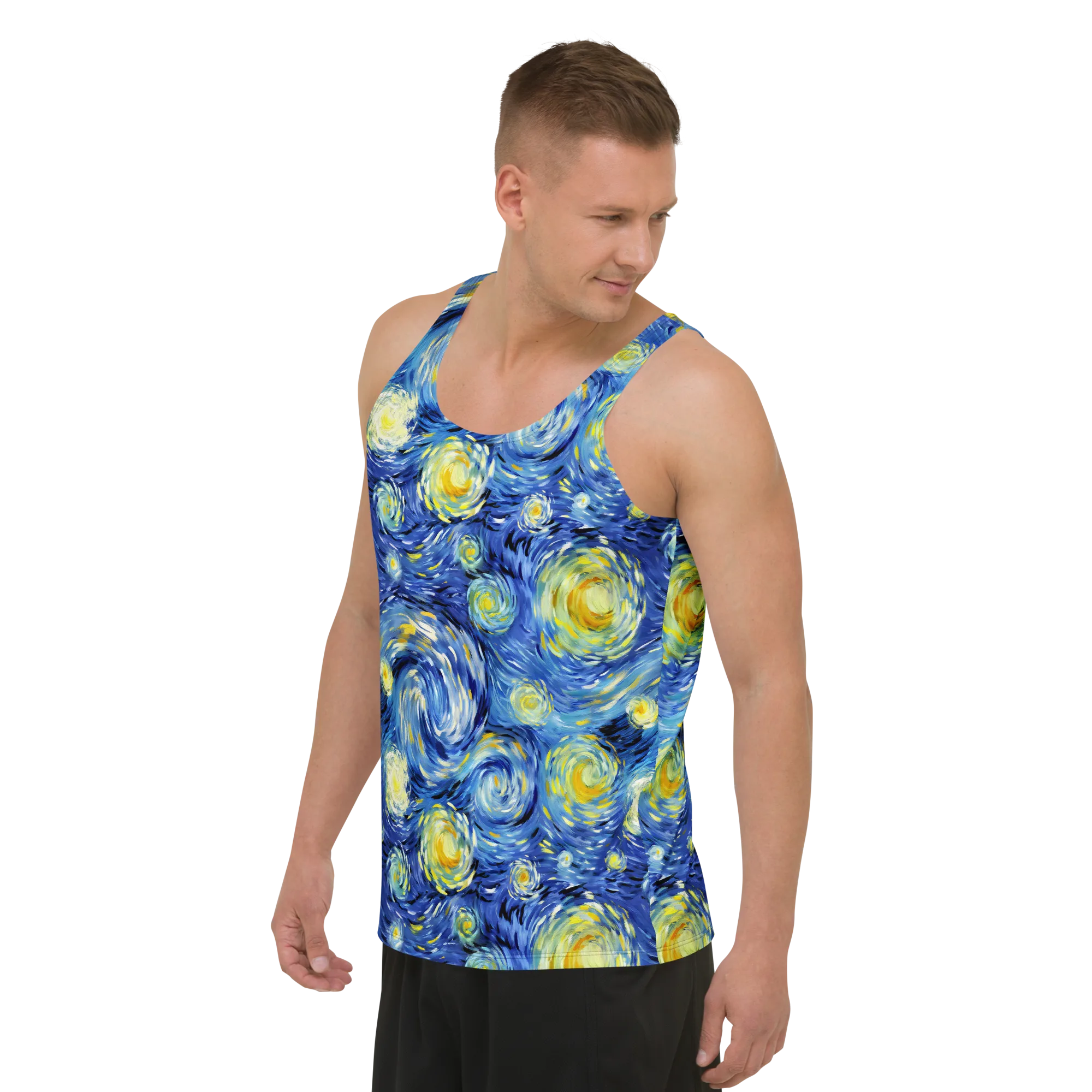 Cobalt Orbit on Men's Tank Top — Left Front