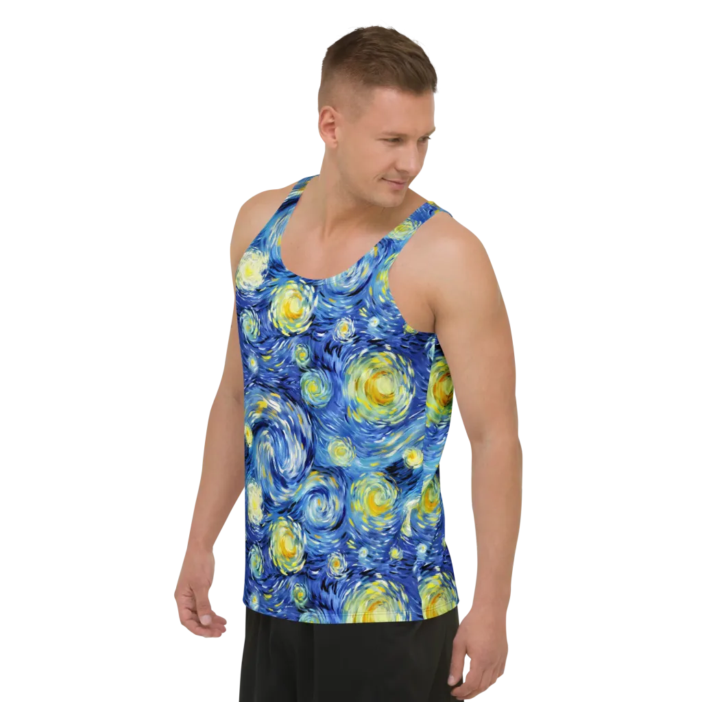 Cobalt Orbit on Men's Tank Top — Left Front