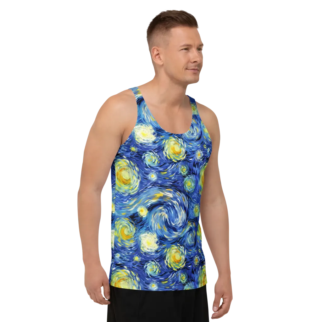 Cobalt Orbit on Men's Tank Top — Right Front