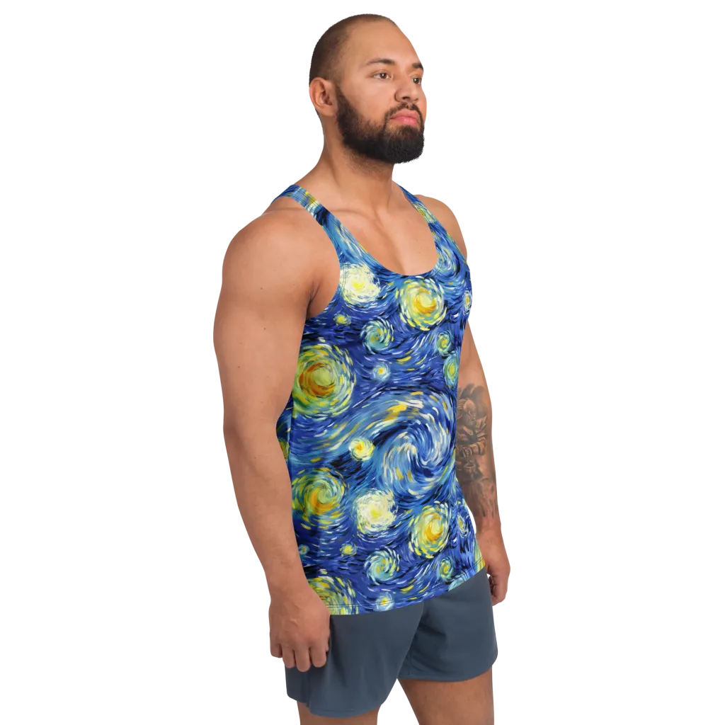 Cobalt Orbit on Men's Tank Top — Right Front