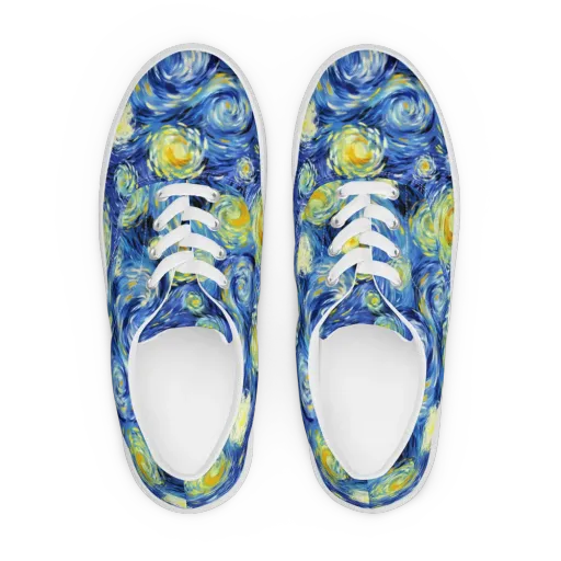 Cobalt Orbit on a Men's Lace-Up Canvas Shoes
