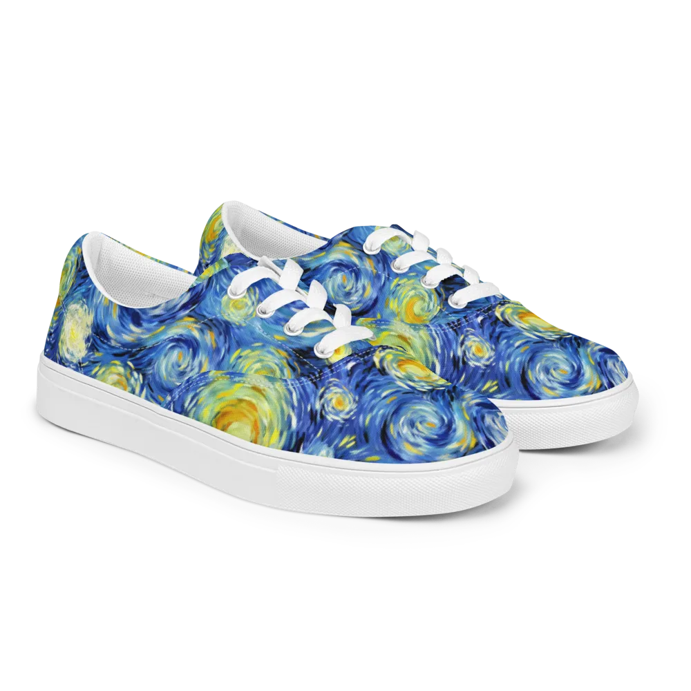 Cobalt Orbit on Men's Lace-Up Canvas Shoes — Right Front