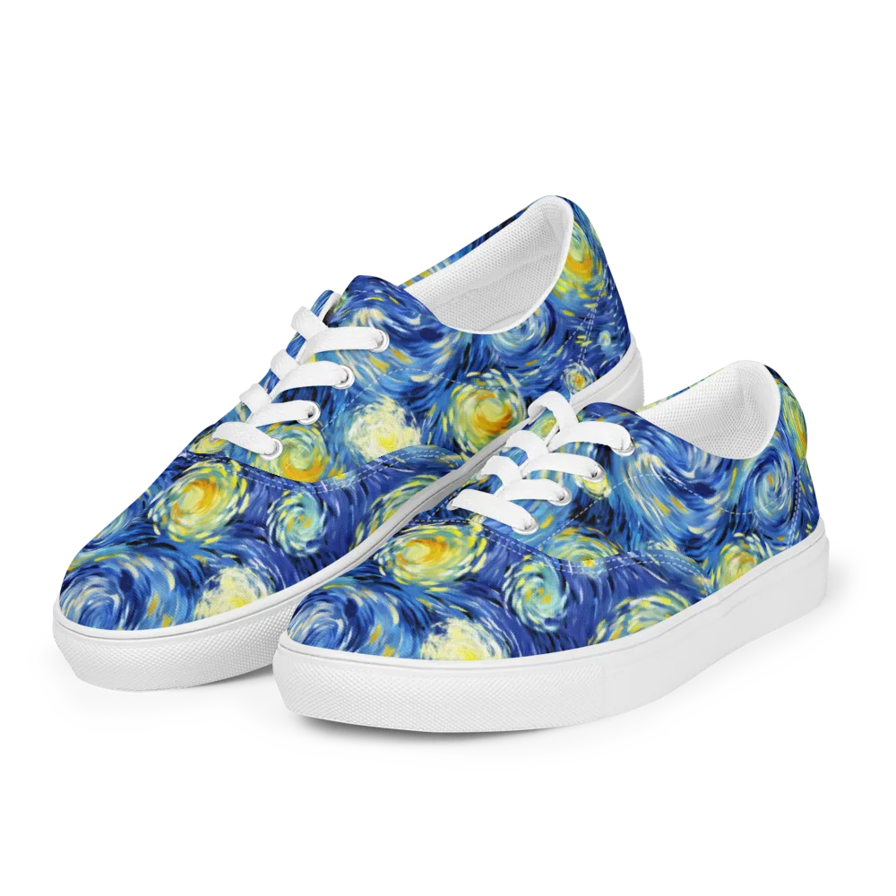 Cobalt Orbit on Men's Lace-Up Canvas Shoes — Left Front