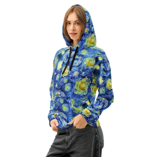 Cobalt Orbit on a Cotton Hoodie
