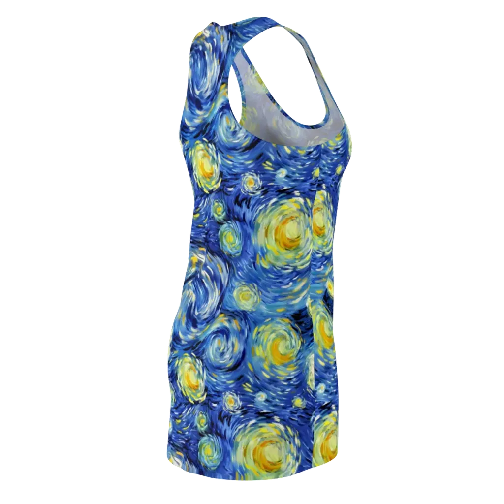Cobalt Orbit on Racerback Dress — Back Side
