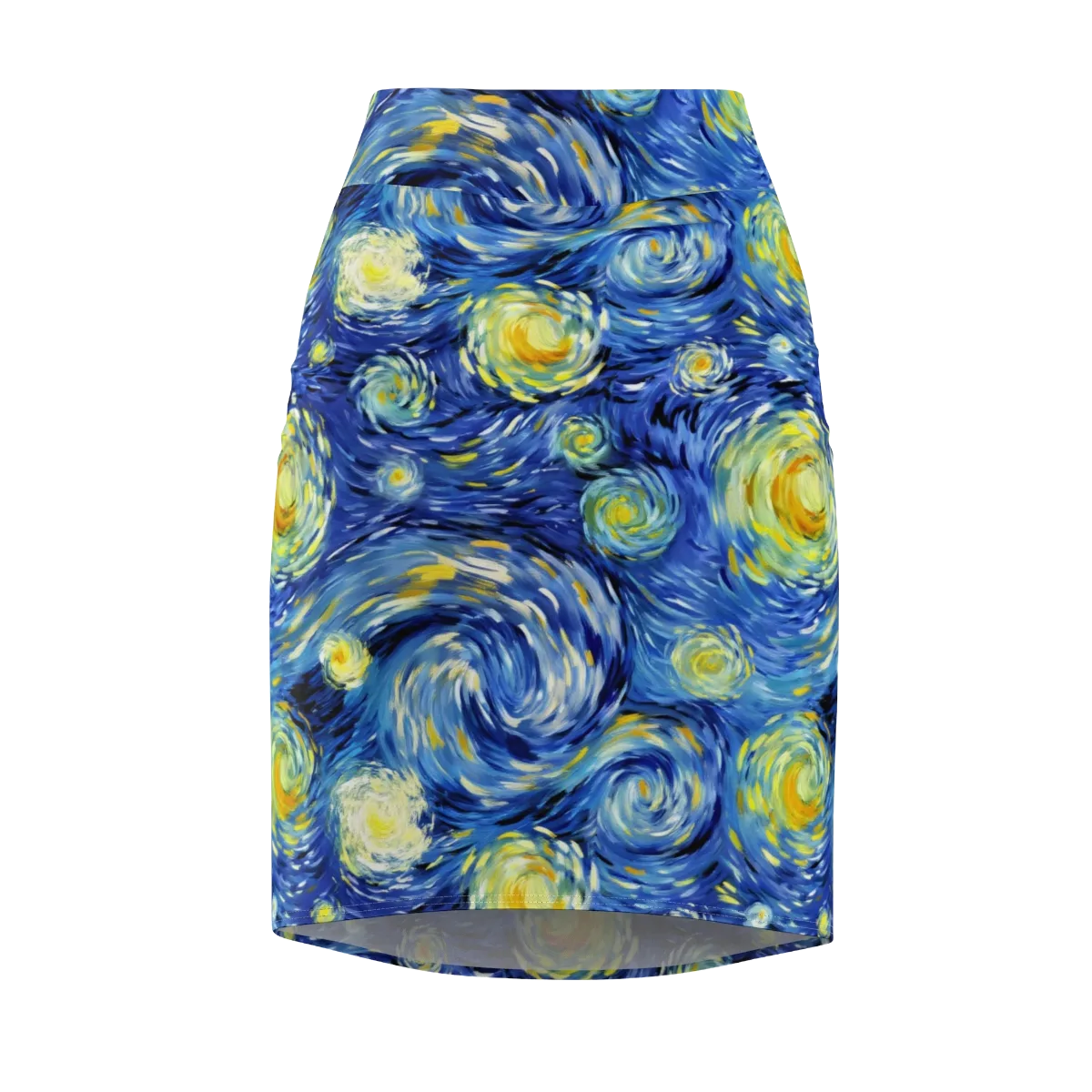 Cobalt Orbit on Pencil Skirt — Front