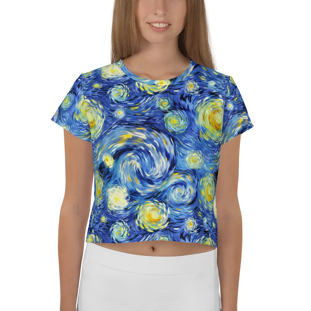 Cobalt Orbit on Crop Tee — Front
