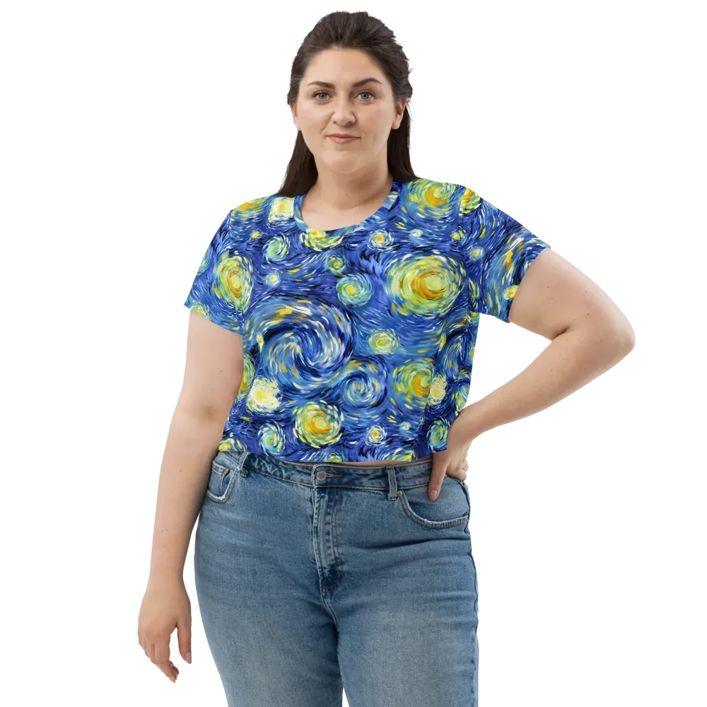 Cobalt Orbit on Crop Tee — Front