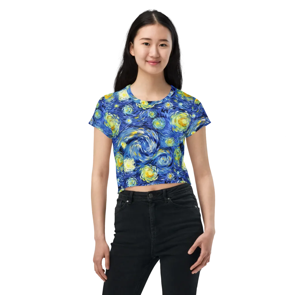Cobalt Orbit on Crop Tee — Front