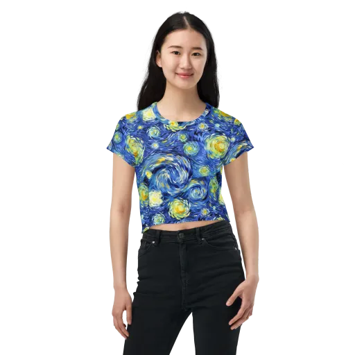 Cobalt Orbit on a Crop Tee