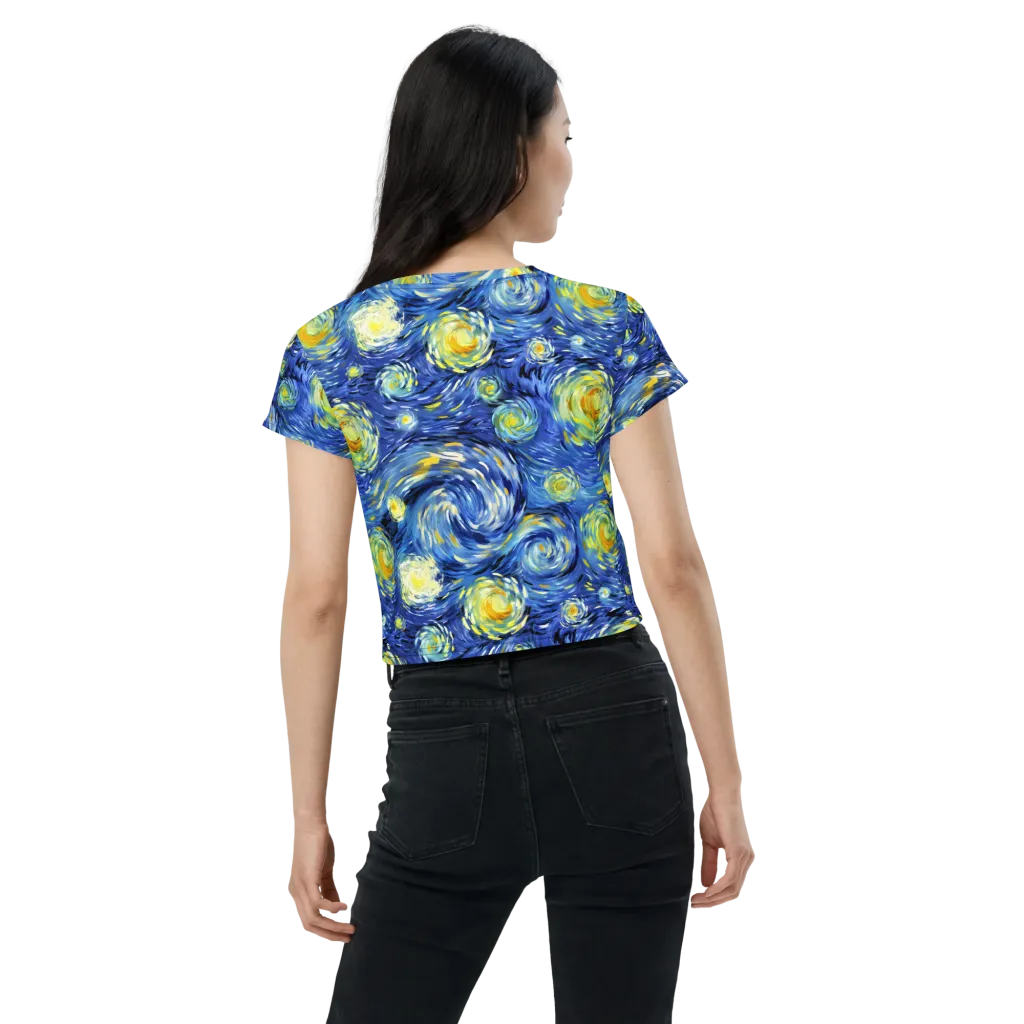 Cobalt Orbit on Crop Tee — Back
