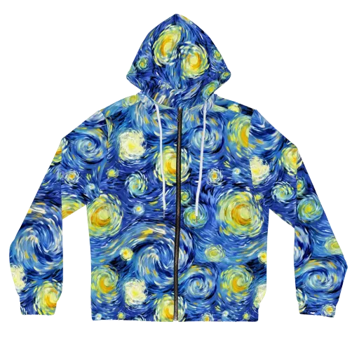 Cobalt Orbit on a Women's Full-Zip Hoodie