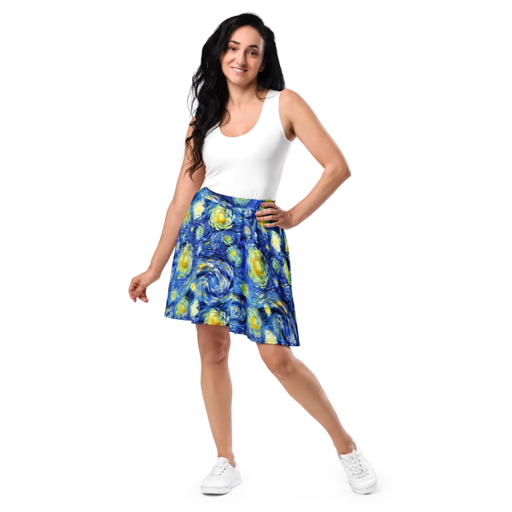 Cobalt Orbit on Skater Skirt — Front