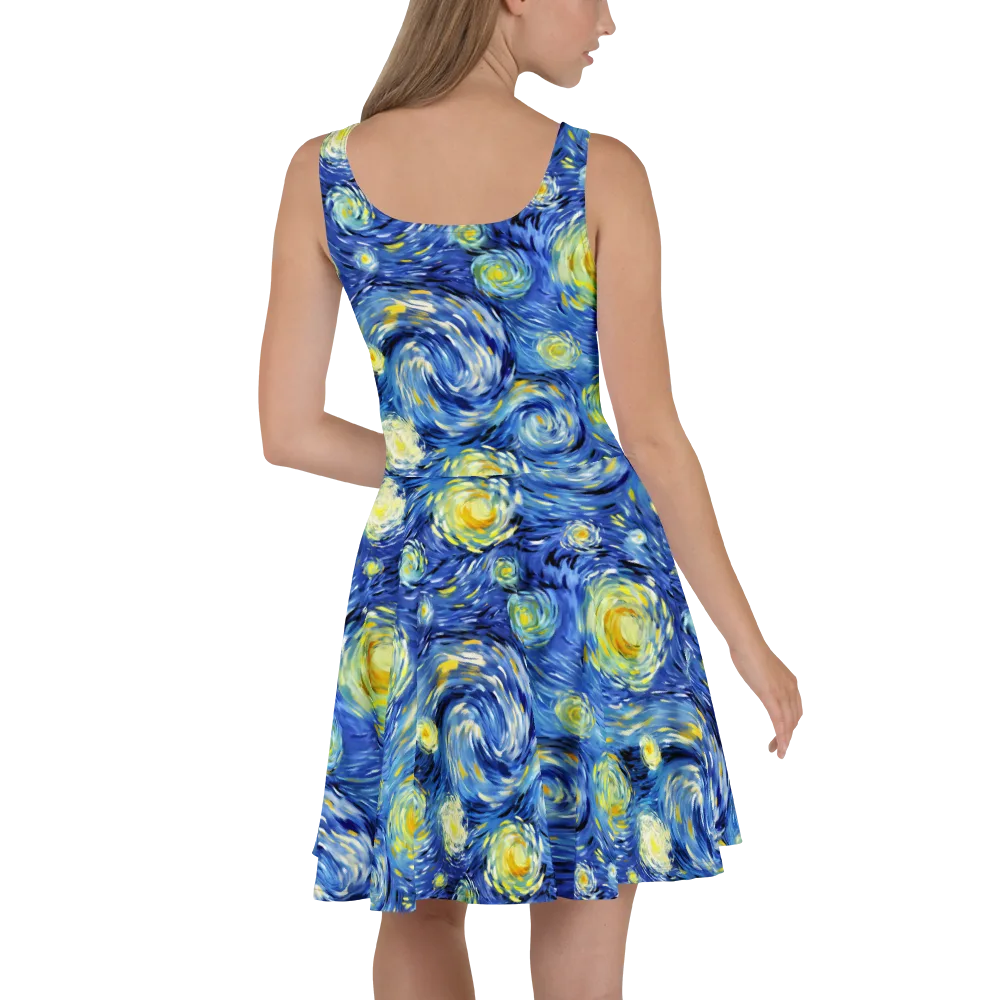 Cobalt Orbit on Skater Dress — Back