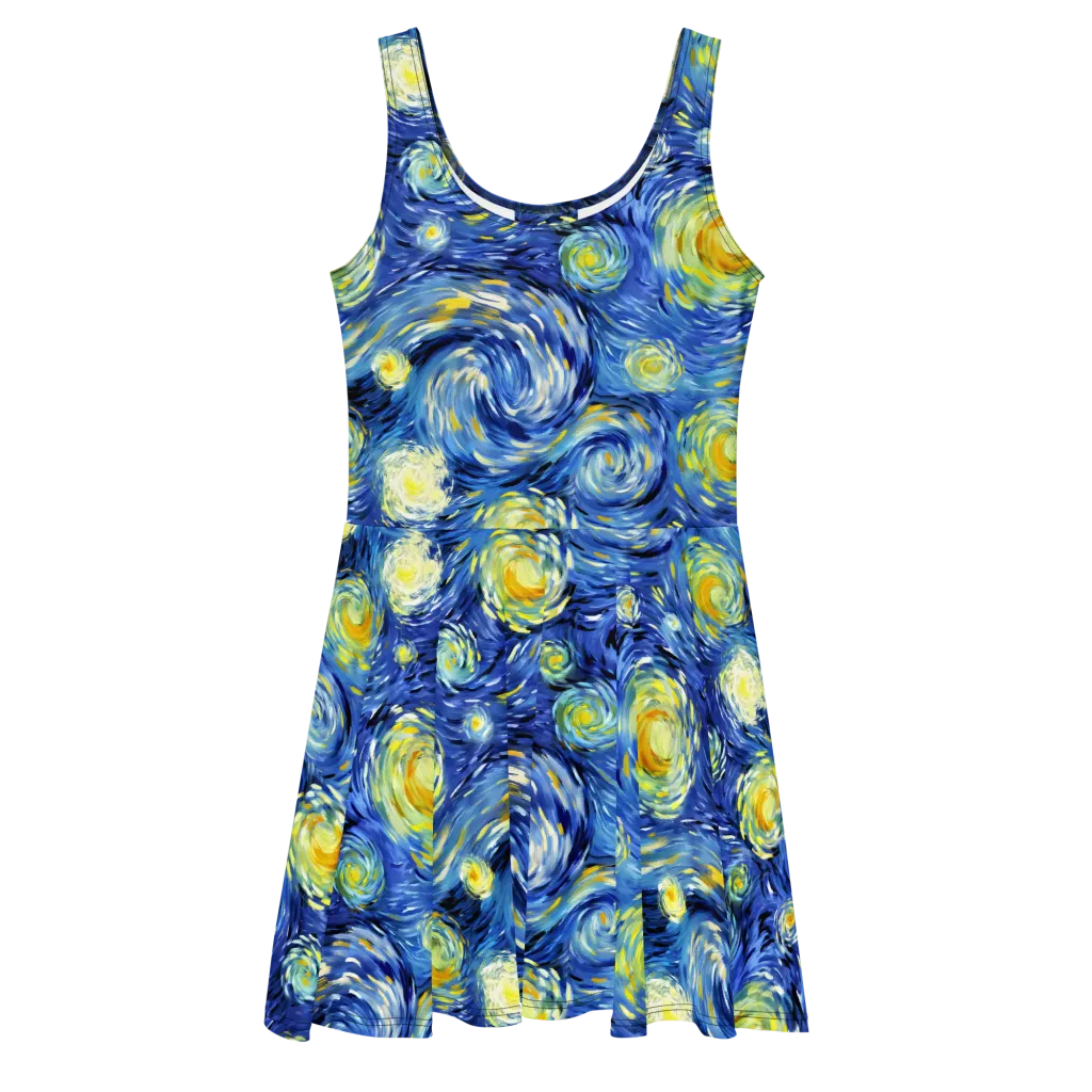 Cobalt Orbit on Skater Dress — Front
