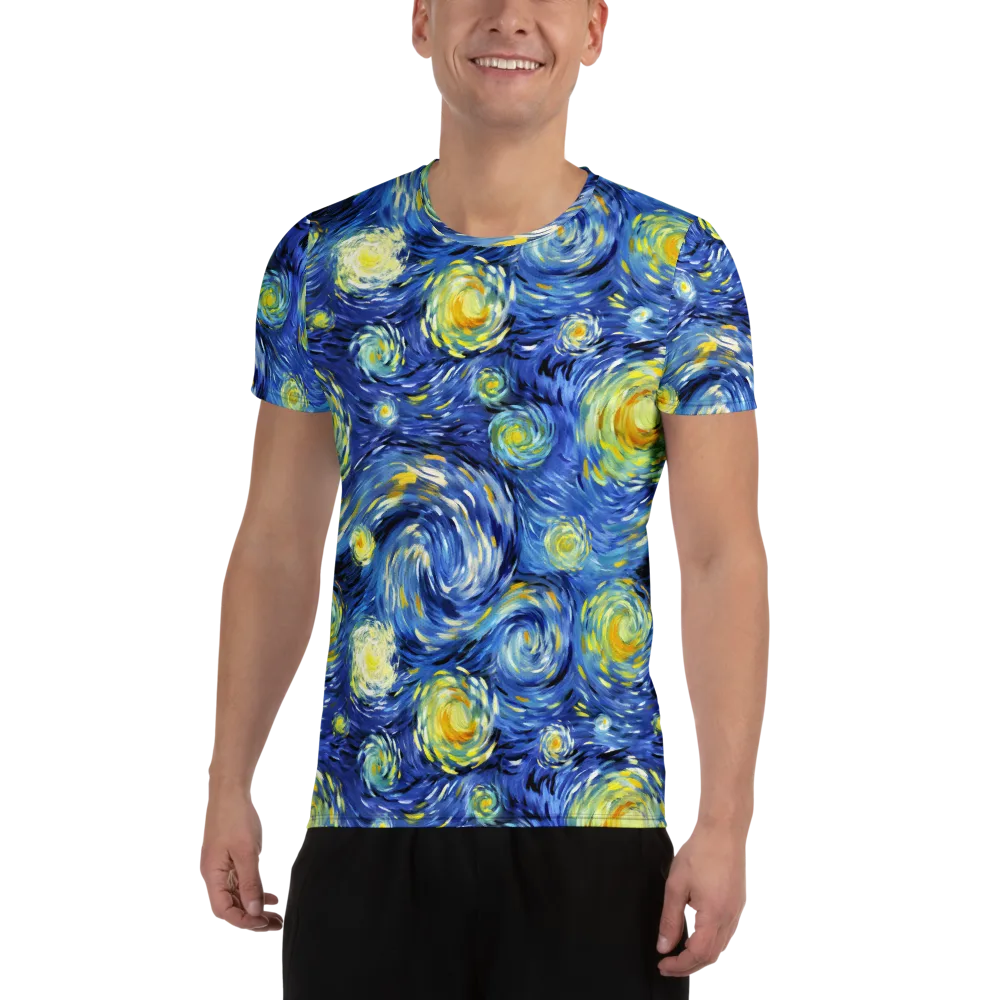 Cobalt Orbit on Men's Athletic T-Shirt — Front