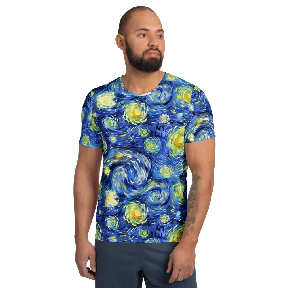 Cobalt Orbit on Men's Athletic T-Shirt — Front