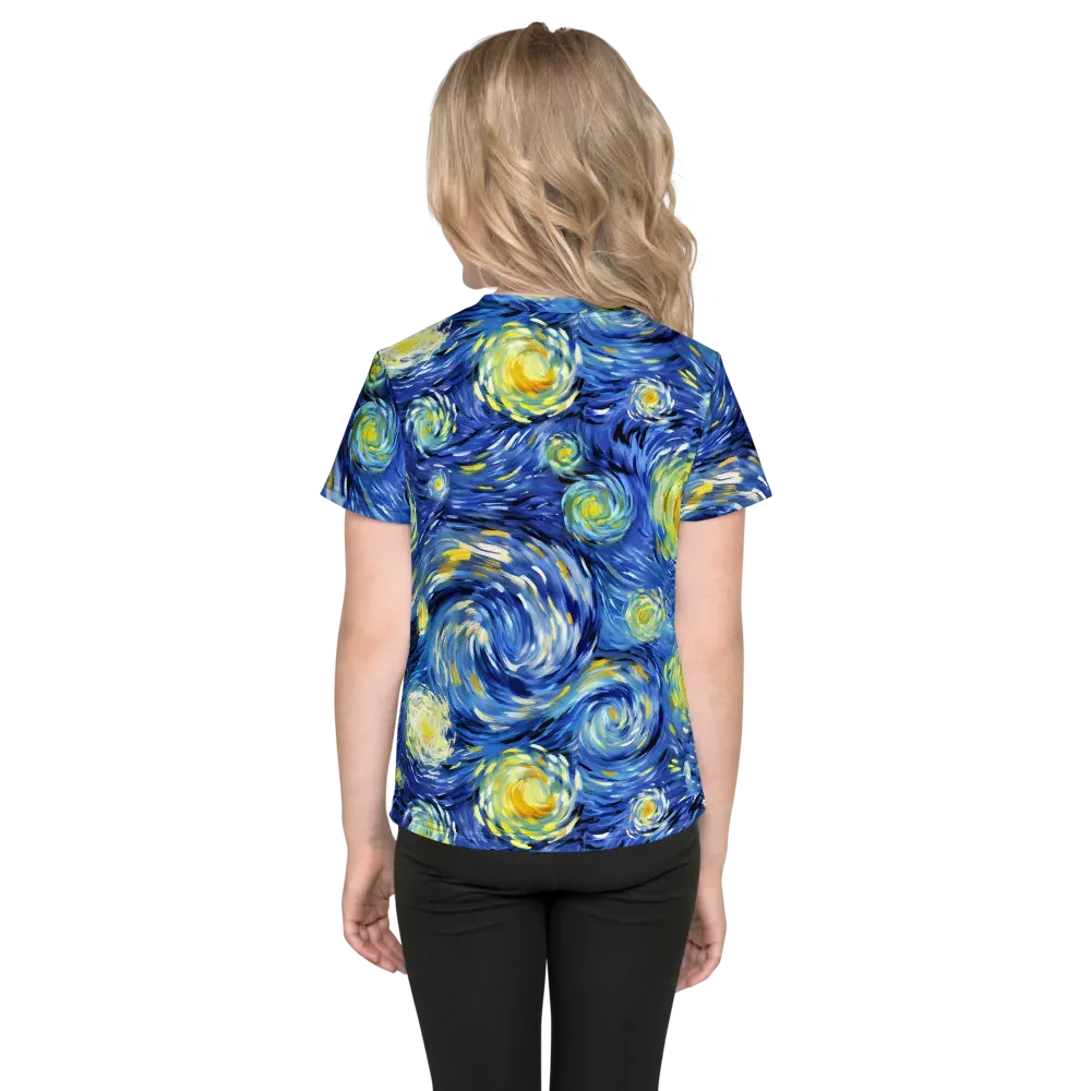 Cobalt Orbit on Kids Crew Neck T-Shirt — Back
