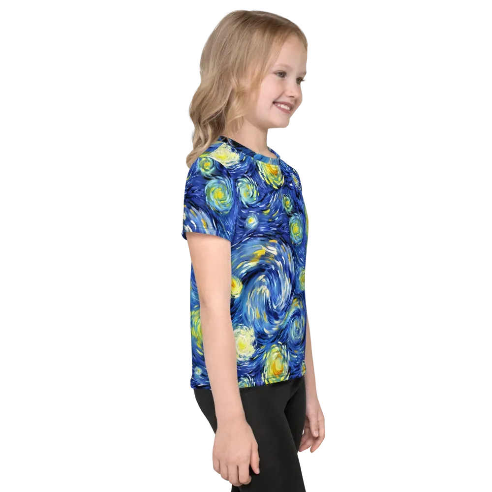 Cobalt Orbit on Kids Crew Neck T-Shirt — Right