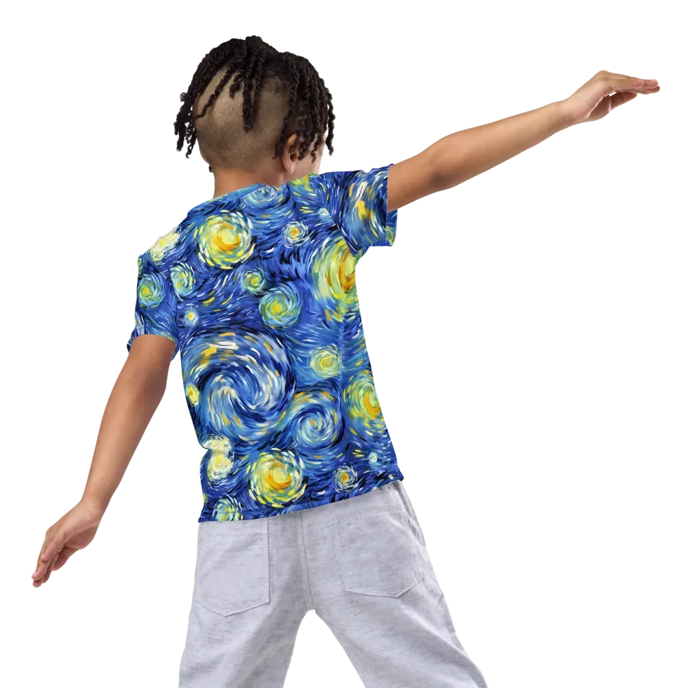 Cobalt Orbit on Kids Crew Neck T-Shirt — Back