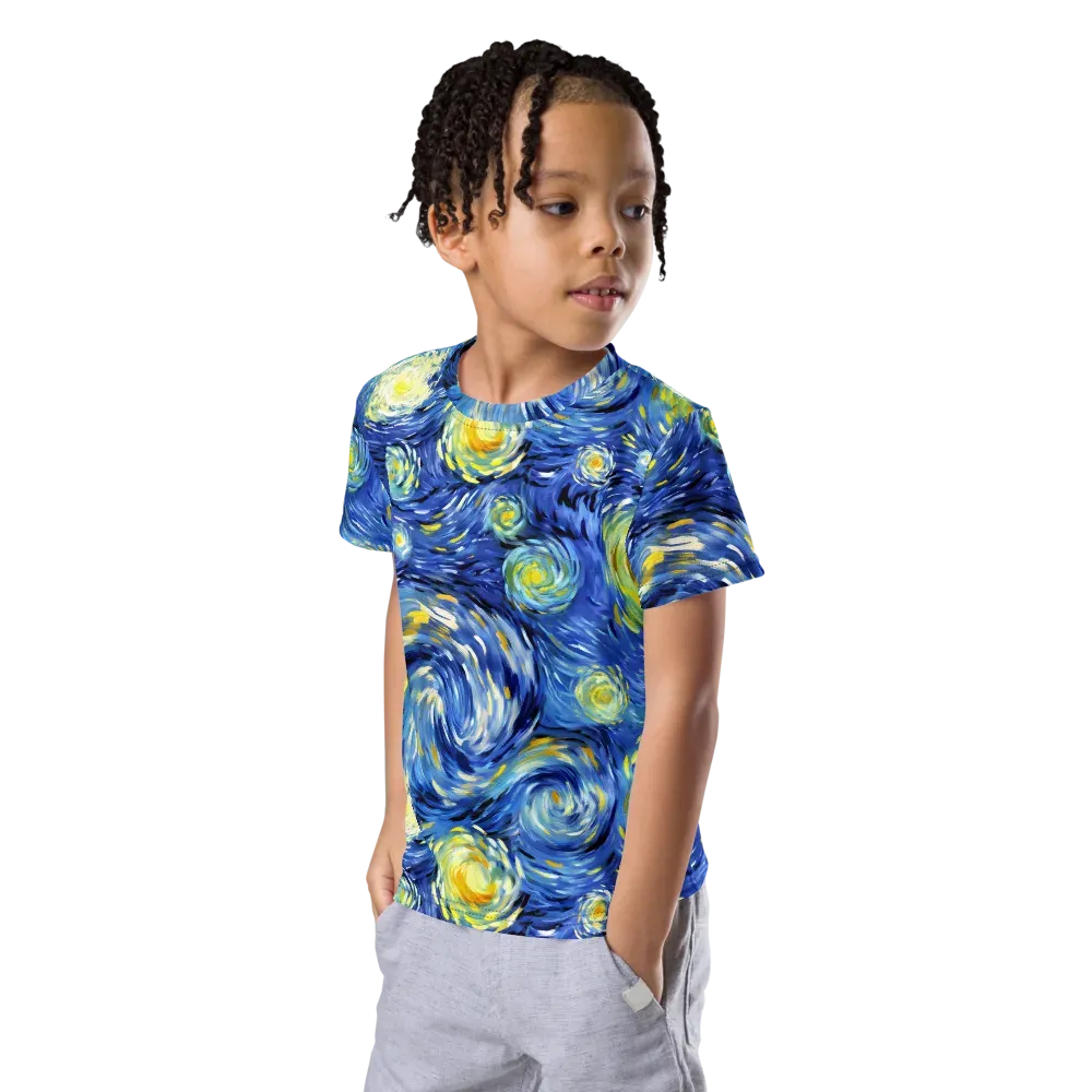 Cobalt Orbit on Kids Crew Neck T-Shirt — Left Front