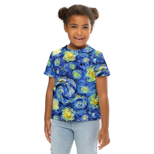 Cobalt Orbit on a Kids Crew Neck T-Shirt