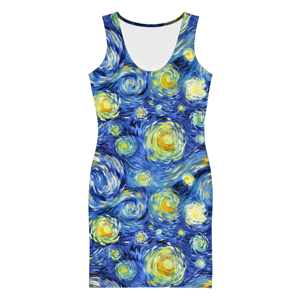 Cobalt Orbit on Bodycon Dress — Front